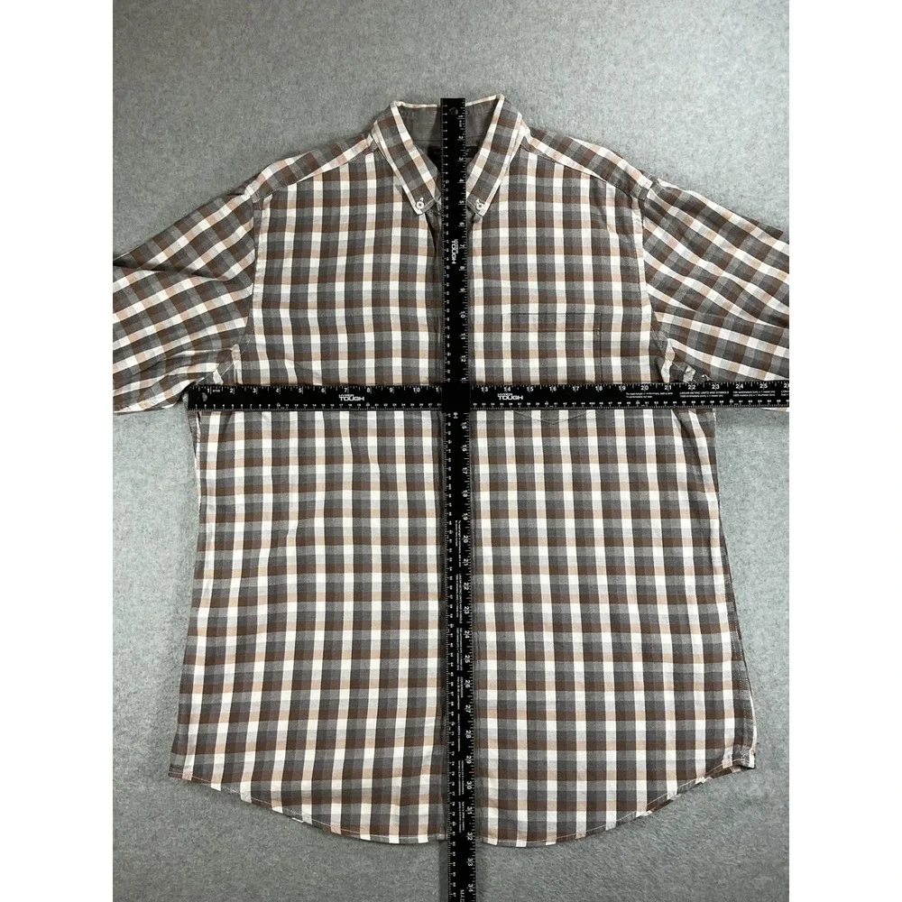 Banana Republic Luxe Flannel Slim Fit Plaid Button Down Shirt Mens XL 1713